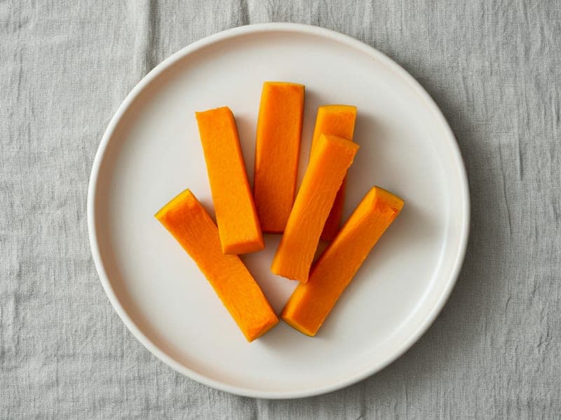 Bastoncini di zucca al vapore — ricetta BLW per bambini 6 mesi