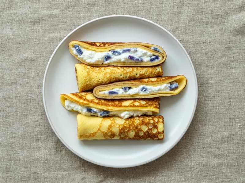 Crepes alla ricotta con frutta — ricetta BLW per bambini 12 mesi