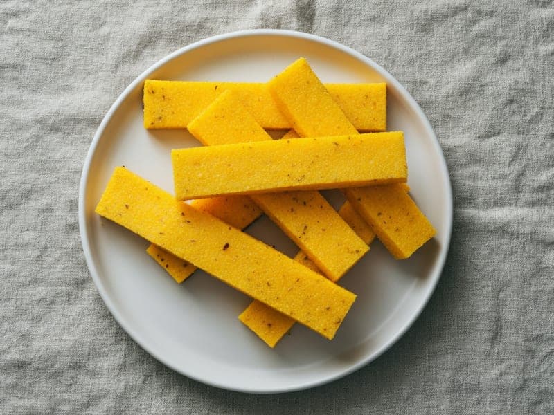 Crostini di polenta al forno — ricetta BLW per bambini 12 mesi