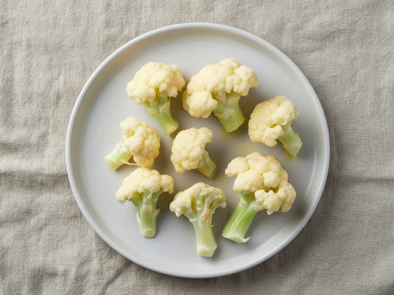 Florets di cavolfiore al vapore — ricetta BLW per bambini 6 mesi