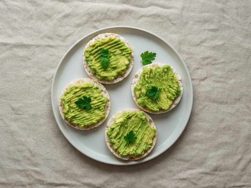 Gallette di riso con avocado — ricetta BLW per bambini 12 mesi