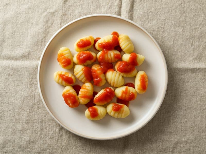 Gnocchetti di patate al sugo — ricetta BLW per bambini 9 mesi