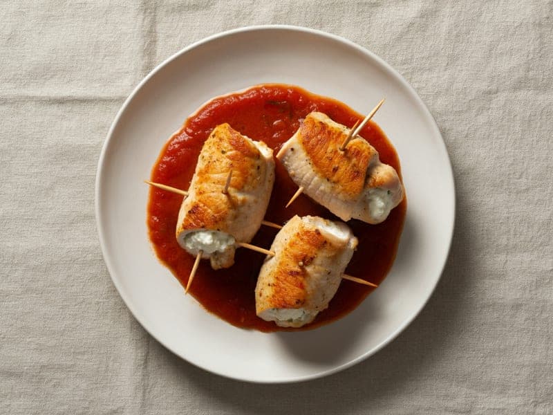 Involtini di pollo e formaggio — ricetta BLW per bambini 12 mesi
