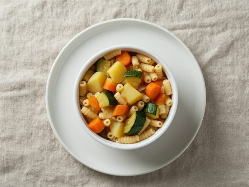Minestrone con pasta piccola — ricetta BLW per bambini 12 mesi
