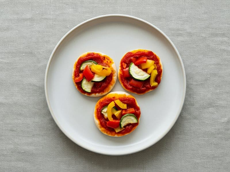 Mini pizza con verdure — ricetta BLW per bambini 12 mesi