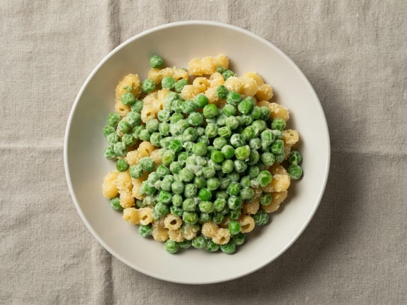 Pasta con formaggio e piselli — ricetta BLW per bambini 12 mesi