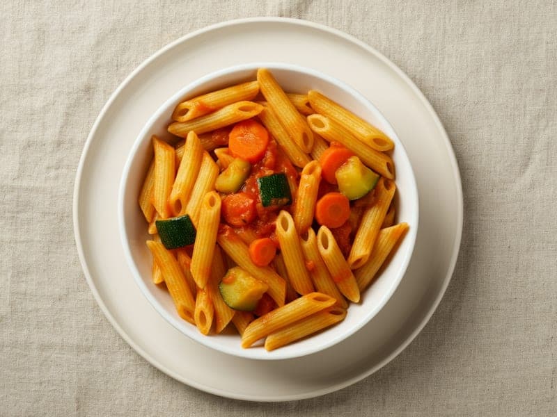 Pasta con ragù di verdure — ricetta BLW per bambini 12 mesi