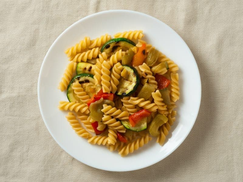 Pasta fredda con verdure grigliate — ricetta BLW per bambini 12 mesi
