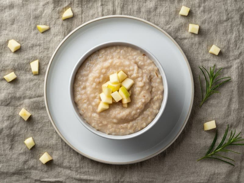 Porridge di avena con mela — ricetta BLW per bambini 6 mesi