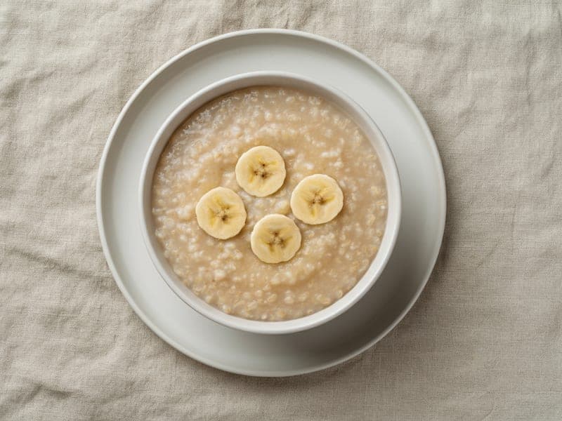Porridge di farro con frutta morbida — ricetta BLW per bambini 9 mesi