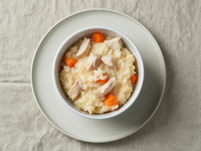Riso con pollo stracotto e carote — ricetta BLW per bambini 9 mesi