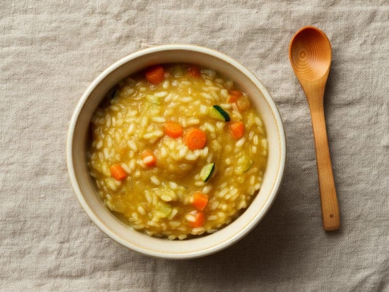 Risotto morbido alle verdure — ricetta BLW per bambini 9 mesi