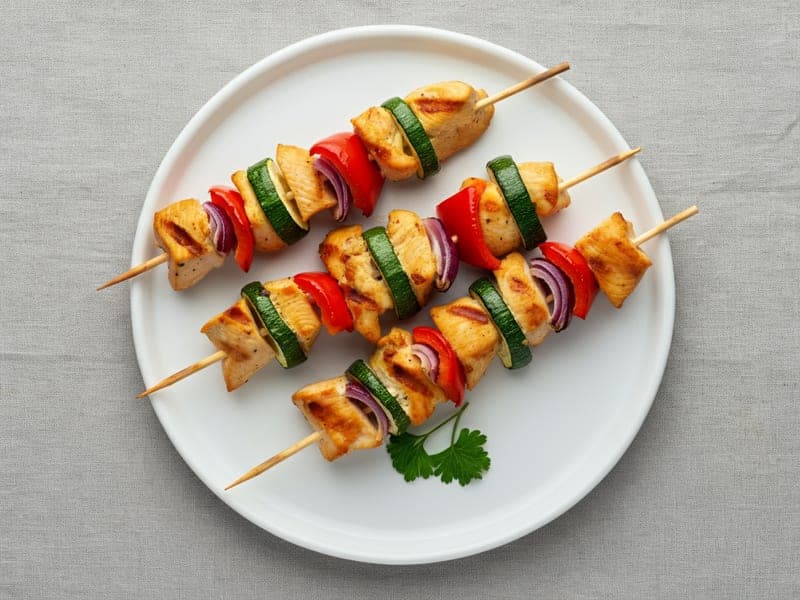 Spiedini di pollo e verdure al forno — ricetta BLW per bambini 12 mesi