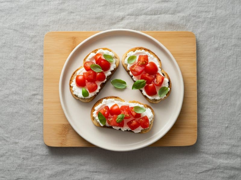 Tartine di ricotta e pomodoro — ricetta BLW per bambini 12 mesi